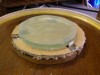 Mirror grinding small platter - tool on top showing clamps
